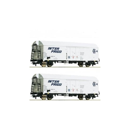 Dwa wagony chłodni Ibbehs Inter Frigo Roco 76040 H0